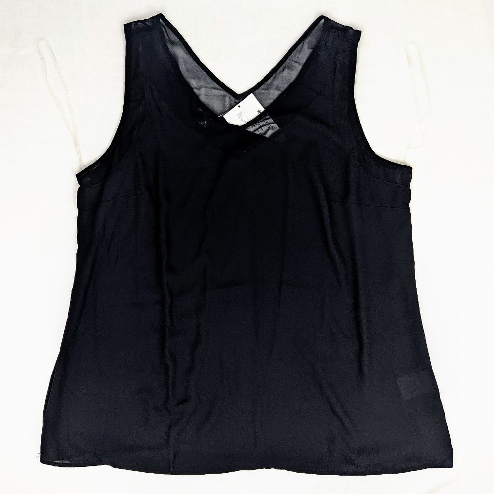 INC International Concepts Sheer Sleeveless Women's Plus Blouse 1X NWT